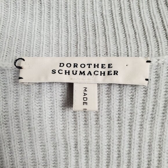 Dorothee Schumacher 5 Size XL Sweater Cashmere Ribbed Knit Fringe Mock Neck Luxe - Picture 4 of 12